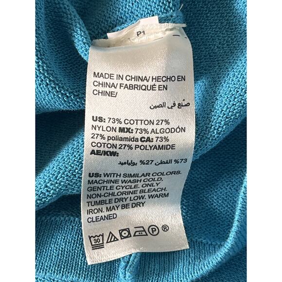 Chico’s Size Large Turquoise Blue Knit Tank Top‎ Sleeveless Cotton Blend - Picture 6 of 7